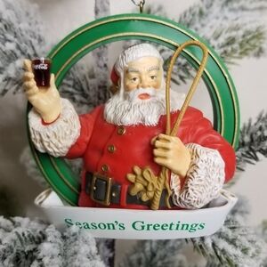 Coca-Cola Trim A Tree Collection Santa Seasons Greetings Collectable Ornament 4"